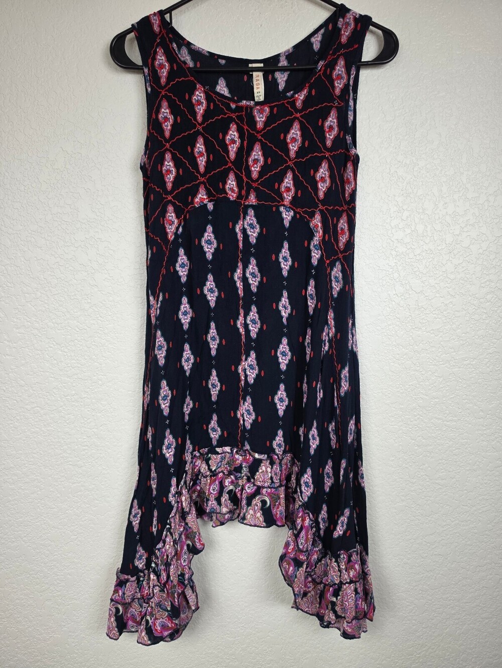 Anthropologie Raga Sleeveless Viscose Dress with Ruffle Hem